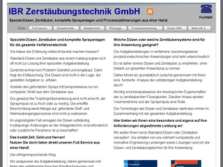 IBR Zerstäubungstechnik GmbH – Spezial-Düsen, Zerstäuber und komplette Sprühsysteme